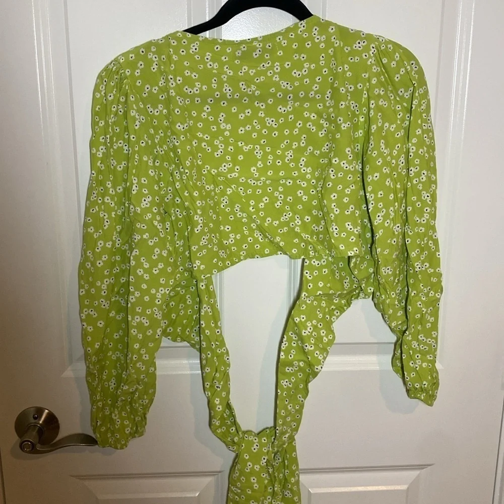Faithfull the Brand Tianna Top Tiare Floral Print Wrap Tie Top size 2